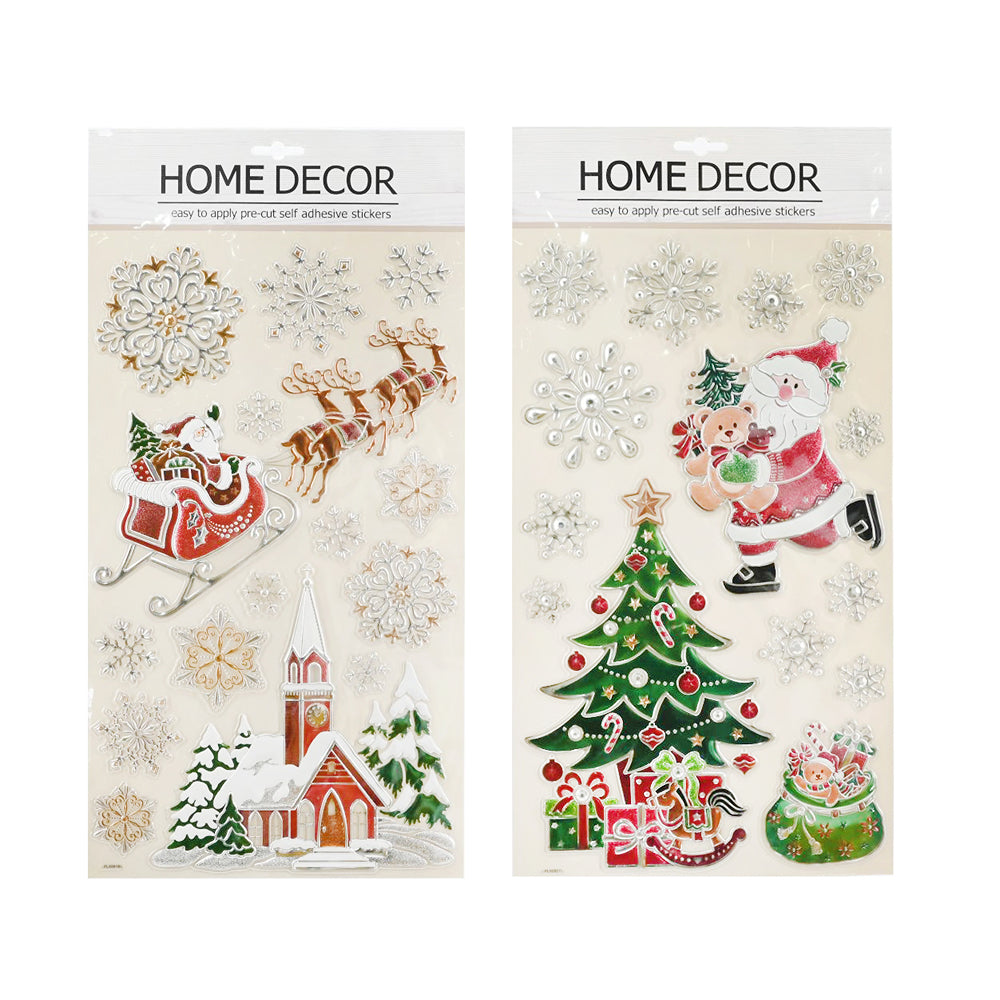 Coloured Puffy Wall Stickers | 2 Assorted Metallic Designs