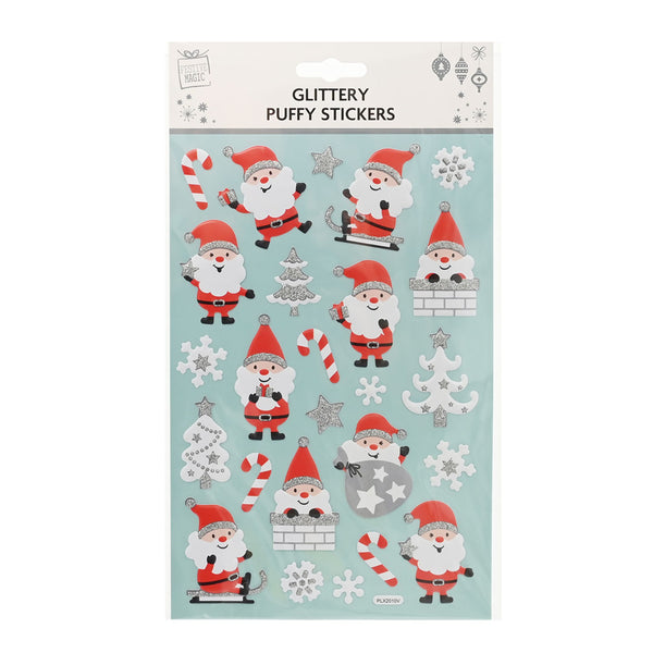 Puffy Stickers Matte Silver Glitter | Assorted Designs