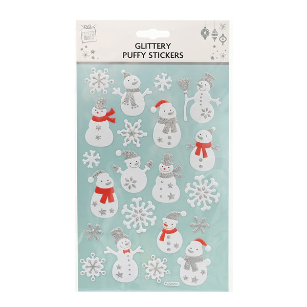 Puffy Stickers Matte Silver Glitter | Assorted Designs