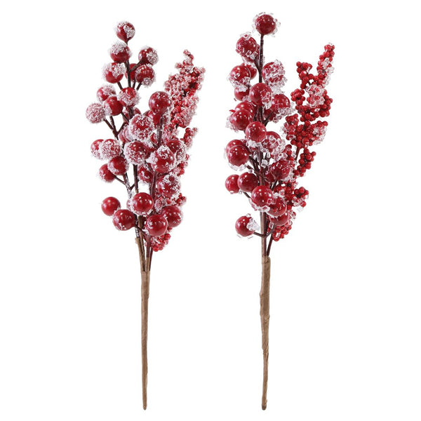 Berry Pick Decorative Stems 30cm | Assorted Designs, Snowy and Icy