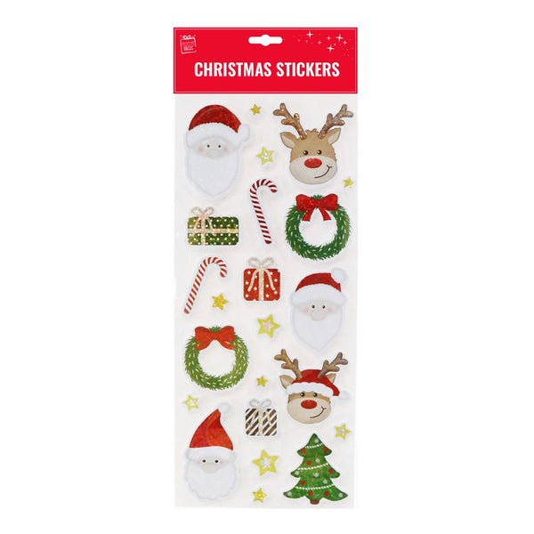 Foam Laser Christmas Icon Stickers | Santa, Reindeer, Wreath, Present, Tree
