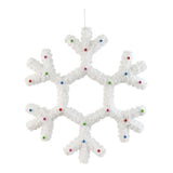 Festive Magic White Jewelled Tinsel Snowflake Christmas Decoration - 60cm