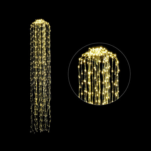 LED Metallic Waterfall Lights 1.8m | 680 Warm White LEDs, Gold Foil