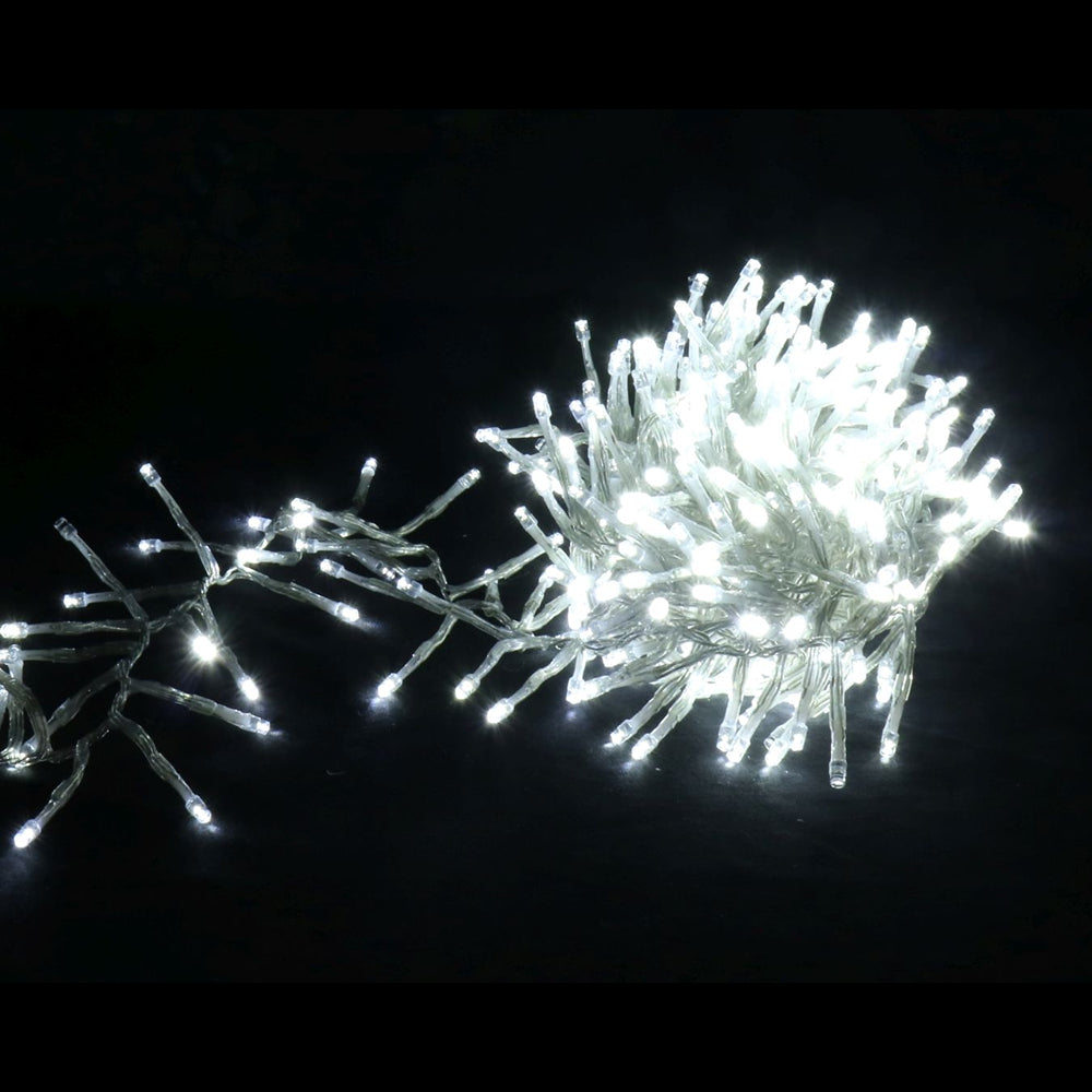 LED Cluster Lights 480 Crazy Twinkle White | 5m Lead Wire, 1.5cm Spacing