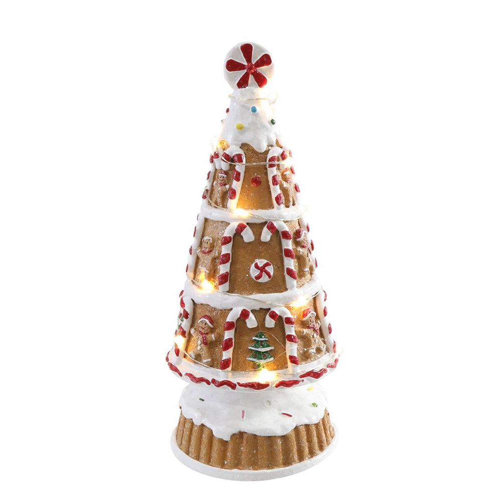 Light Up Sweets Gingerbread Tree | Warm White Lights, 3 x AA Batteries