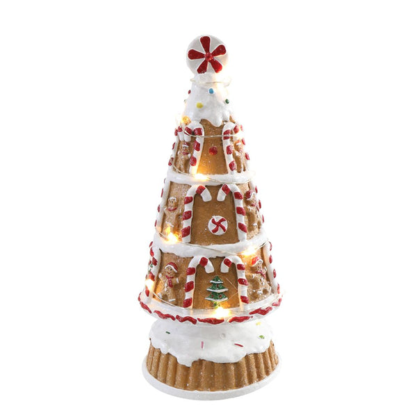 Light Up Sweets Gingerbread Tree | Warm White Lights, 3 x AA Batteries