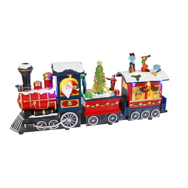 LED Music Santa Train Animated Christmas Decoration | USB/Battery, Multicolour Lights