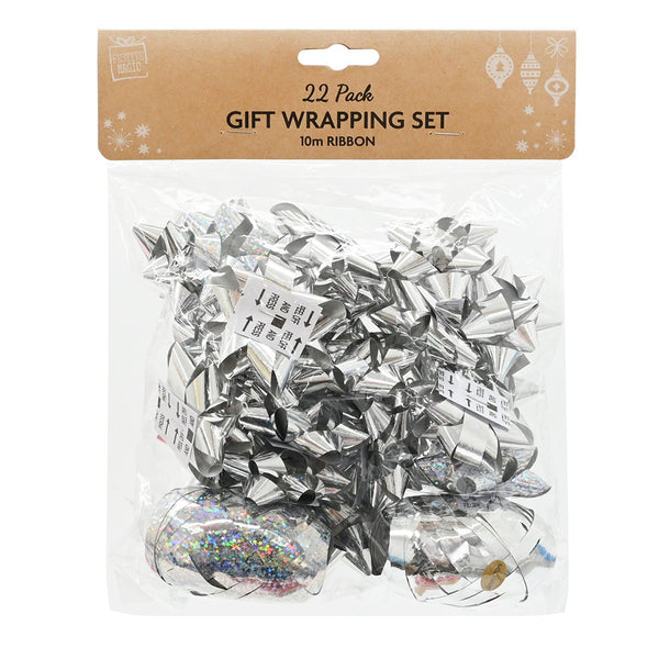 Gift Bow and Ribbon Set | 22 Piece, Assorted Colours, 5cm Star Bows