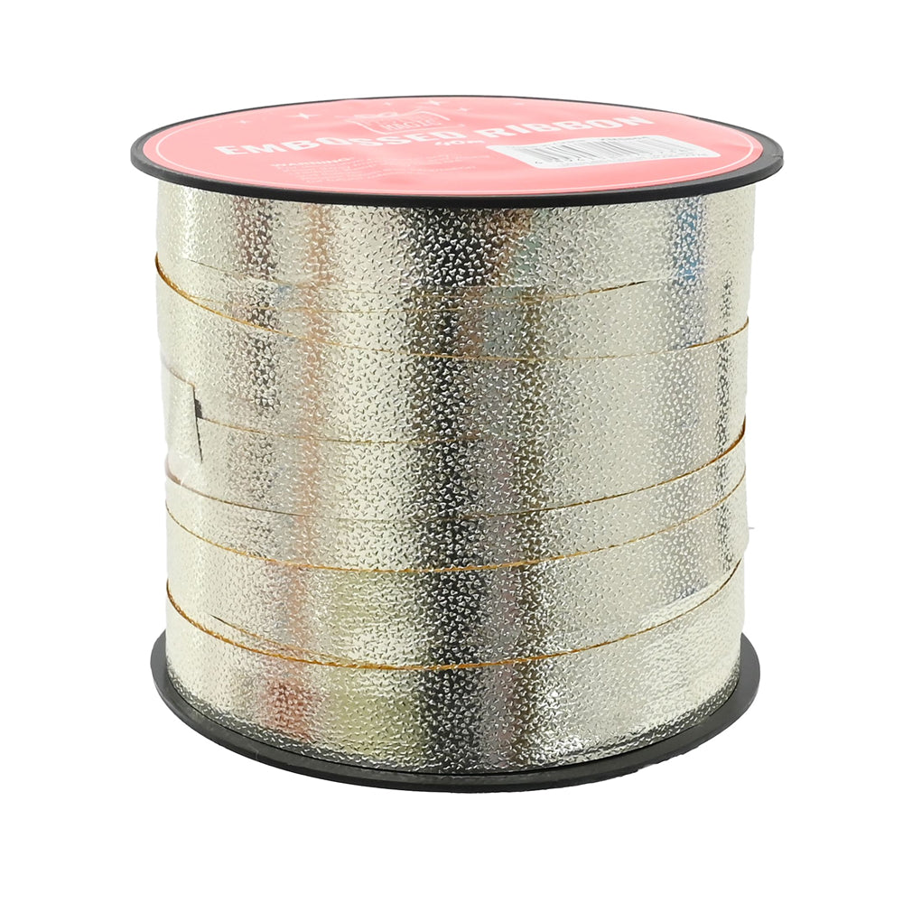 Metallic Embossed Ribbon 10mm x 40m | Assorted Colours