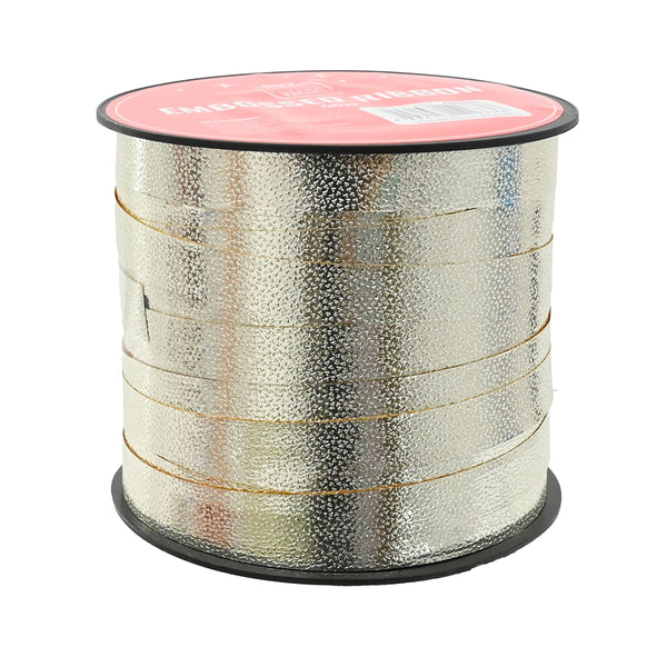 Metallic Embossed Ribbon 10mm x 40m | Assorted Colours