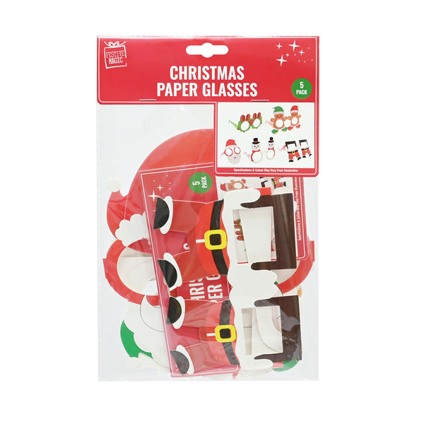 Paper Funny Glasses | Pack of 5, Assorted Designs