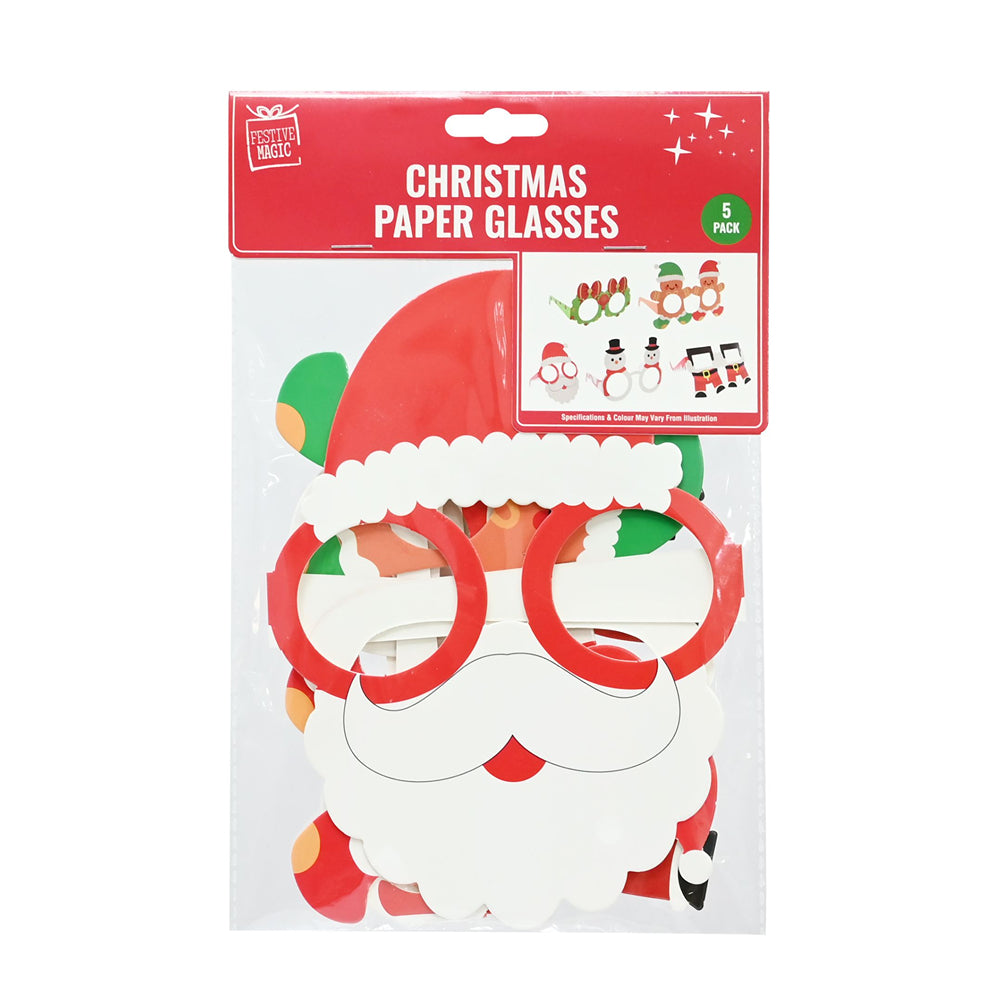 Paper Funny Glasses | Pack of 5, Assorted Designs
