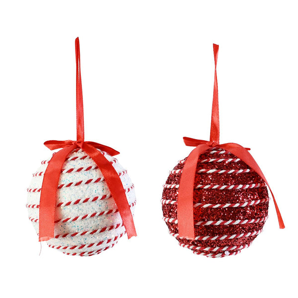 Candycane Rope Bauble Glitter | 10cm, Assorted Colours