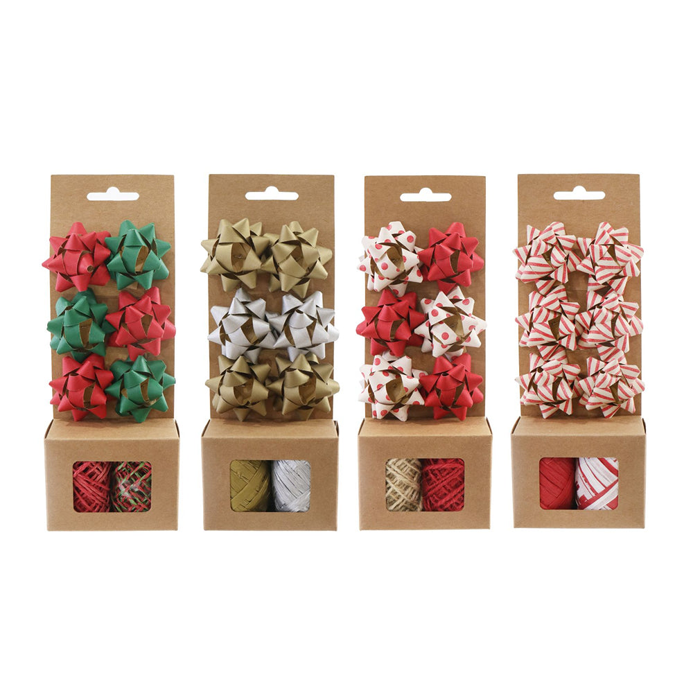 Gift Wrapping Set 8 Piece Assorted | Star Bows, Curling Ribbon, Mixed Colours