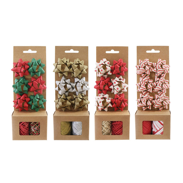 Gift Wrapping Set 8 Piece Assorted | Star Bows, Curling Ribbon, Mixed Colours
