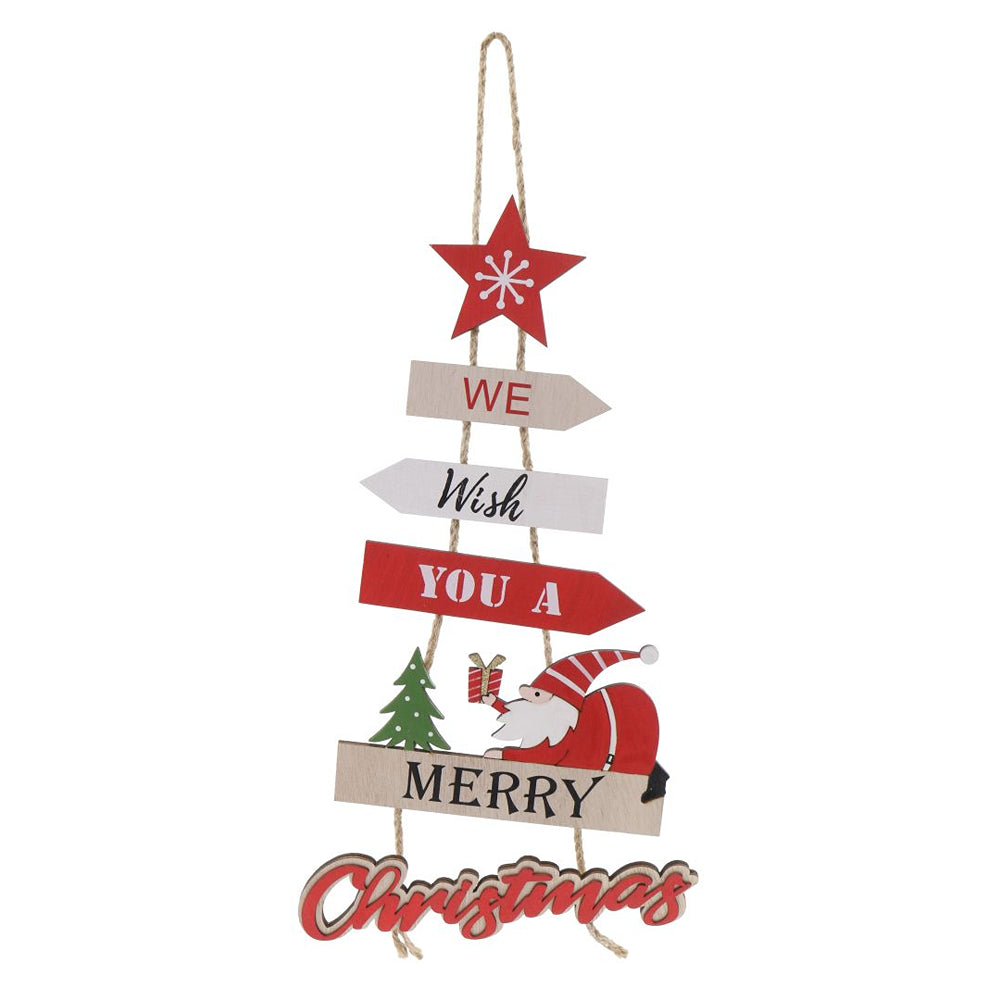 Hanging Wishing Santa Sign | 40cm