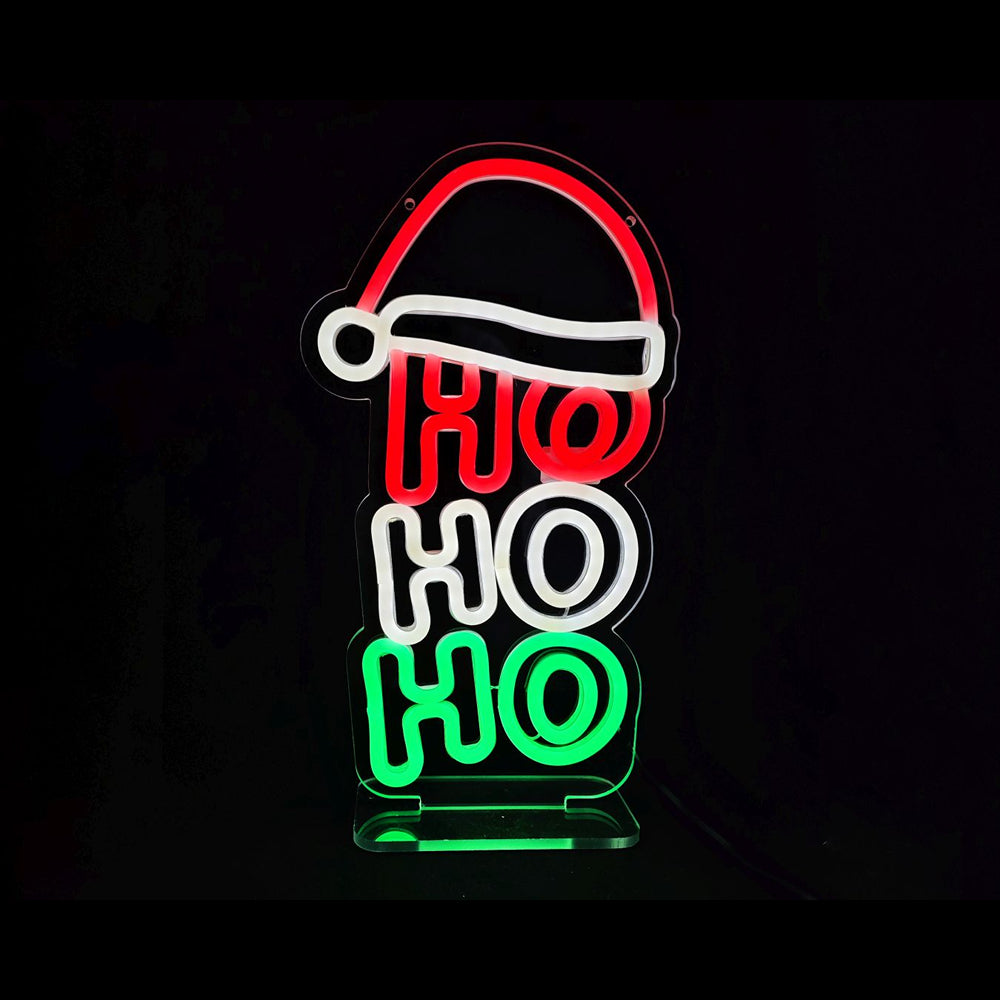 LED Neonflex Ho Ho Ho Hat | 23cm, USB with 1.8m Lead, 100 SMDs per Meter