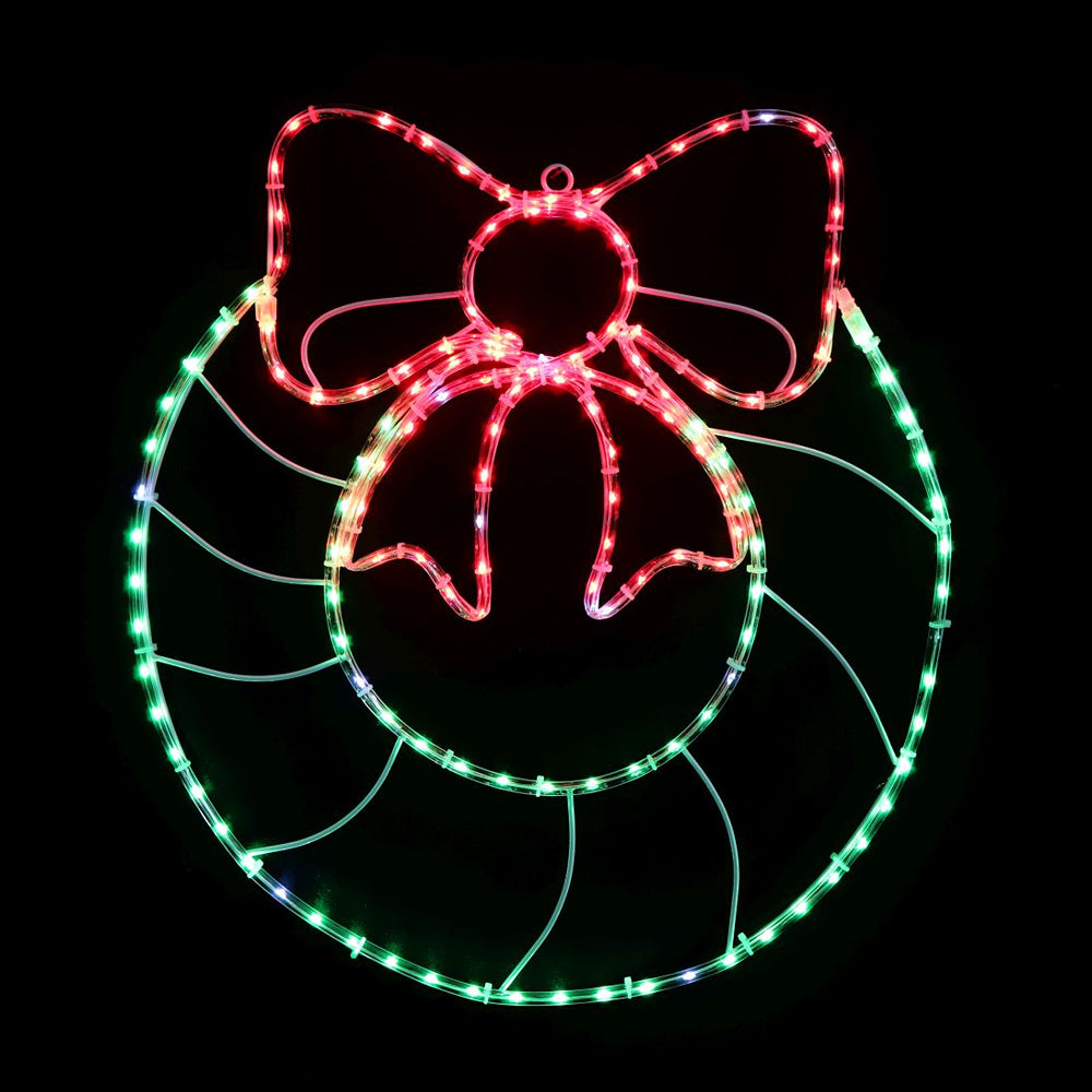 LED Mini Ropelight Wreath Twinkle Red-Green | 50cm, IP20, Silver Wire
