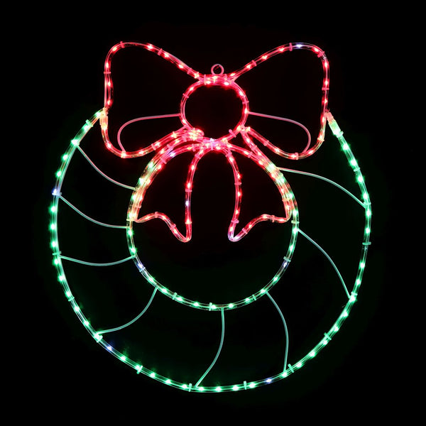 LED Mini Ropelight Wreath Twinkle Red-Green | 50cm, IP20, Silver Wire