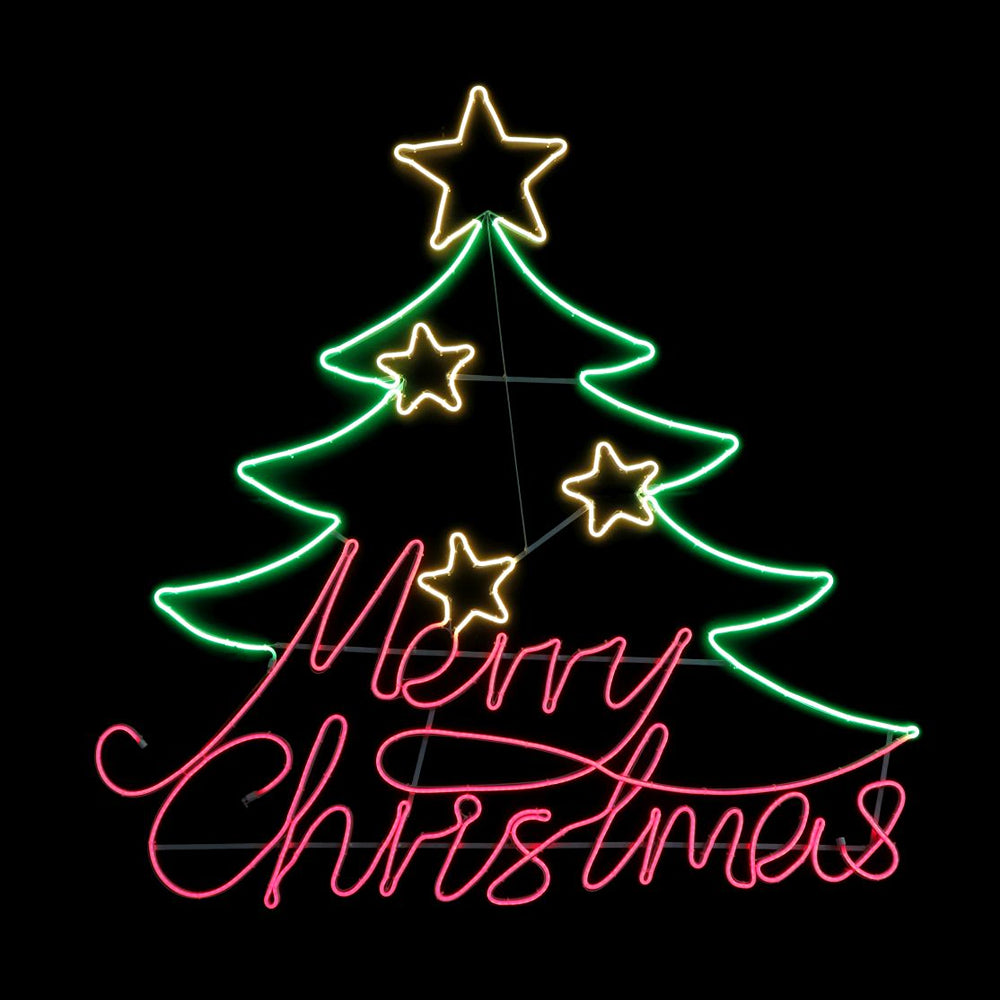 LED Neonflex Christmas Tree with Star | 130 x 135cm, 96 LEDs Per Metre