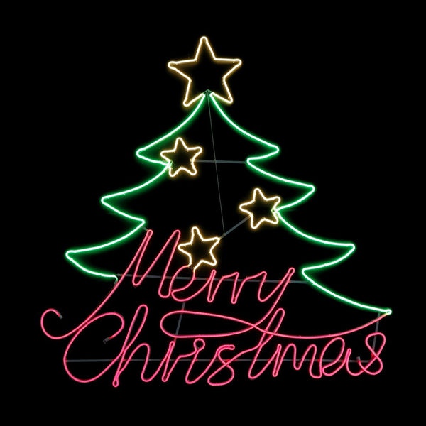 LED Neonflex Christmas Tree with Star | 130 x 135cm, 96 LEDs Per Metre