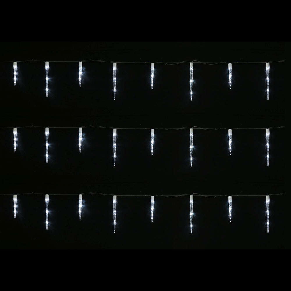 LED Icicle Tube Lights | 24 Pack, White, 6.9m, Cool White LEDs