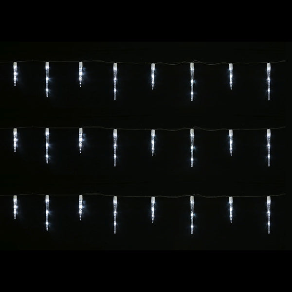 LED Icicle Tube Lights | 24 Pack, White, 6.9m, Cool White LEDs