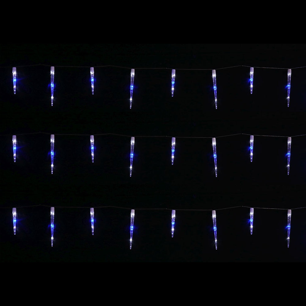 LED Icicle Tube Lights 24pk | Cool White and Blue Mix, 6.9m, 8 Function