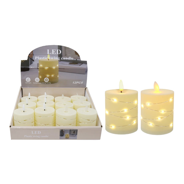 LED Micro Wire Light Candle | 8.5cm, 18 Warm White Lights, Assorted Designs