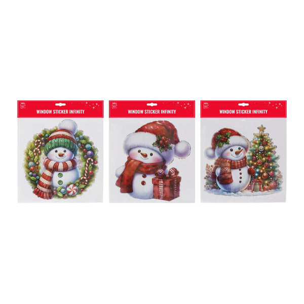Window Sticker Snowman Cute Christmas Decorations | Assorted Designs