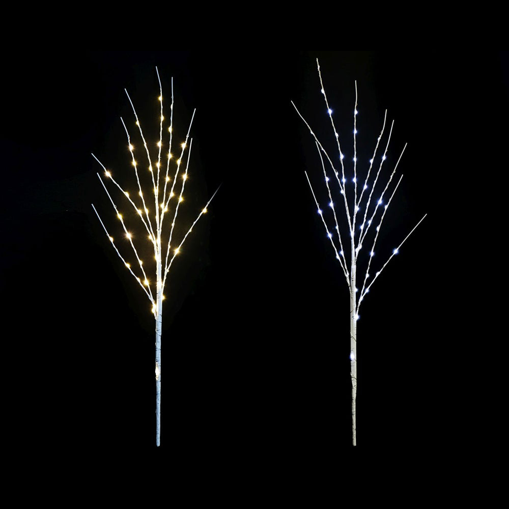 LED Birch Branch Light 80cm | 50 Pin Lights, 2 x AA Batteries, Assorted Colours