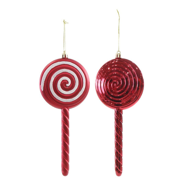Deco Lollipop Christmas Decorations 20.5cm | Shiny Mix Matte with Iridescent Glitter, Gold Fitting
