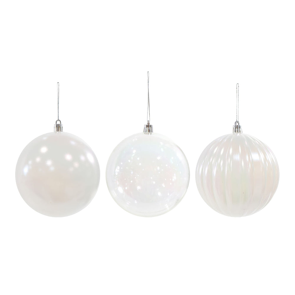 Christmas Baubles 10mm Iridescent | Pack of 6, Silver Fitting