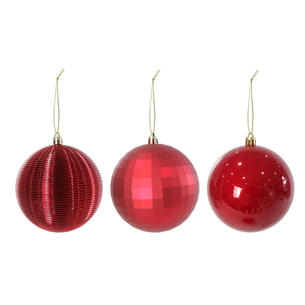 Christmas Baubles Cylinder Red | 10cm, Pack of 6, Matte Finish