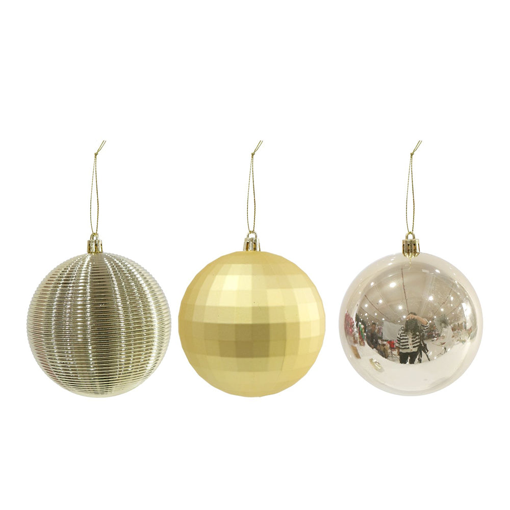 Christmas Baubles Cylinder Gold | 10cm, Pack of 6, Matte Finish