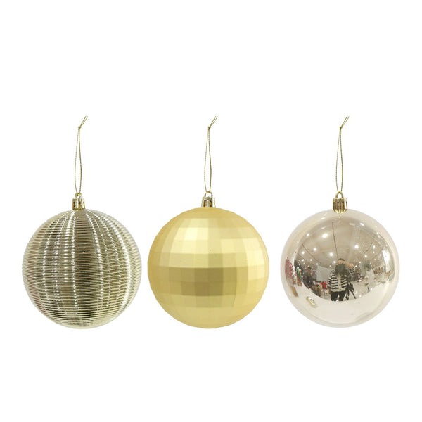 Christmas Baubles Cylinder Gold | 10cm, Pack of 6, Matte Finish