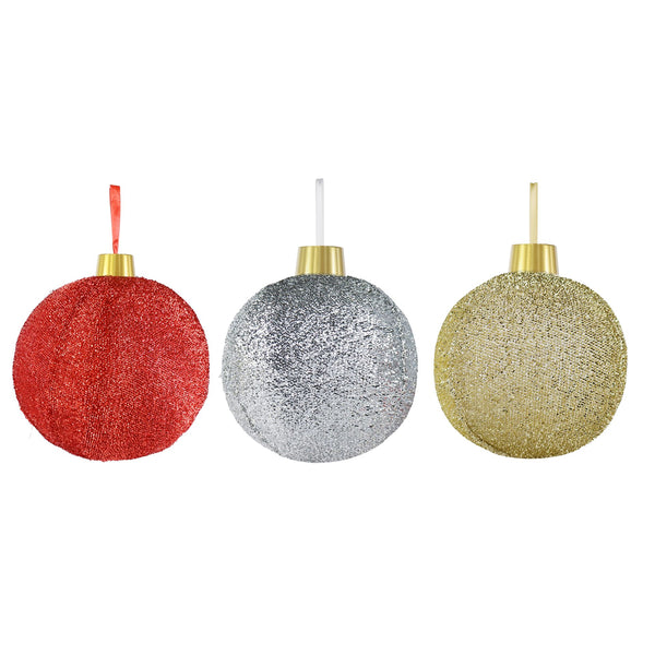 Inflatable Tinsel Baubles 30cm | Pack of 2, Assorted Colours