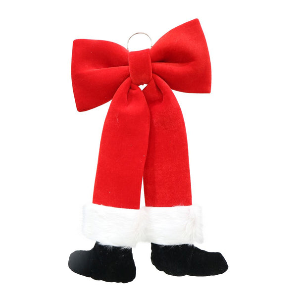 Velvet Bow Santa Legs Christmas Decoration | 38 x 70cm