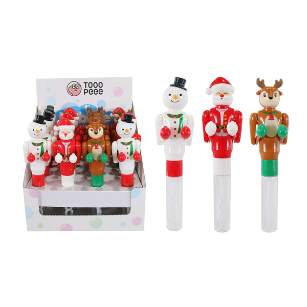 Christmas Boxer Bubble Wand | 36ml Bubble Water, Assorted Designs