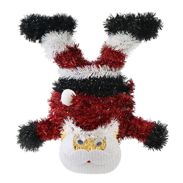 Upside Down Tinsel Santa Decoration | Wiggle Eyes, Felt Whiskers, White Pom Pom