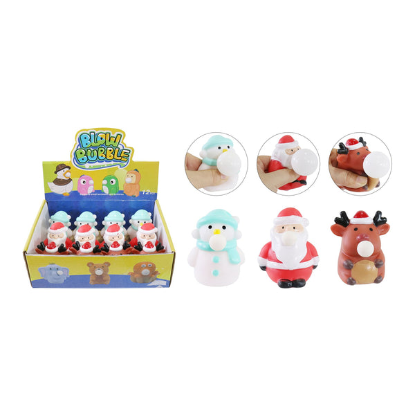 Christmas Character Bubble Blowers | Assorted Designs, Santa Reindeer Snowman