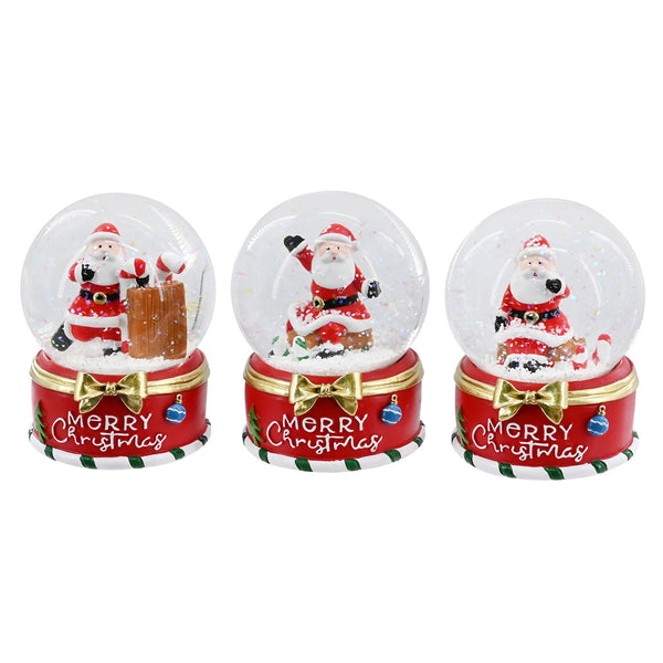 Santa Sleigh Waterball | 65mm, Assorted Designs, 3 Postures
