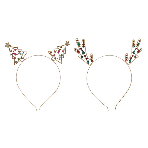JewelLED Metal Headband | Assorted Designs, 2 Styles Antlers Tree