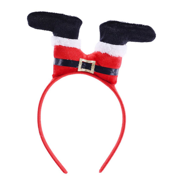 Headband Santa Legs Upside Down | Red Velveteen