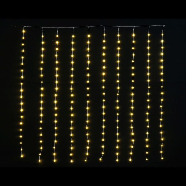 LED Flexi Curtain Lights 2 x 2m Warm White | 200 Lights, 8 Functions