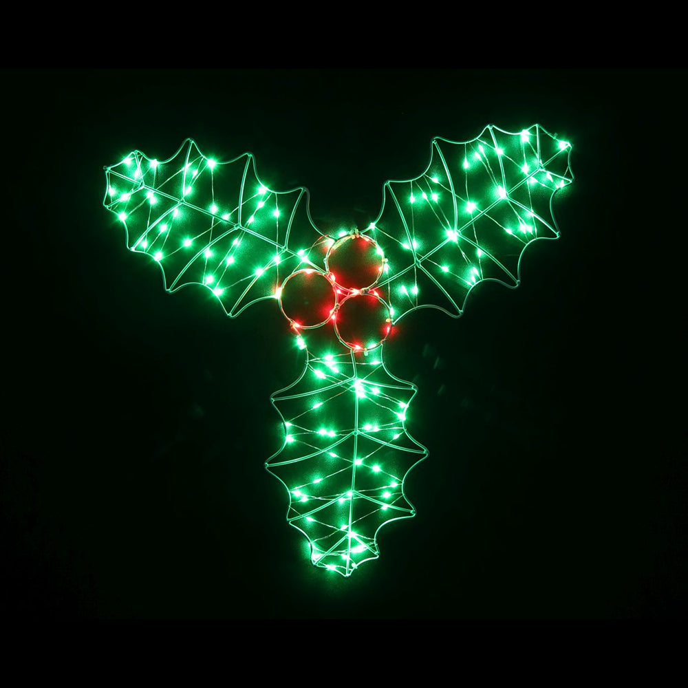 LED Micro Wire Holly Light Steady 50cm | 124 Green and Red Lights, 5m Lead