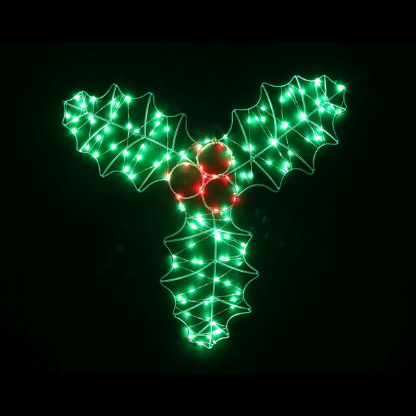 LED Micro Wire Holly Light Steady 50cm | 124 Green and Red Lights, 5m Lead