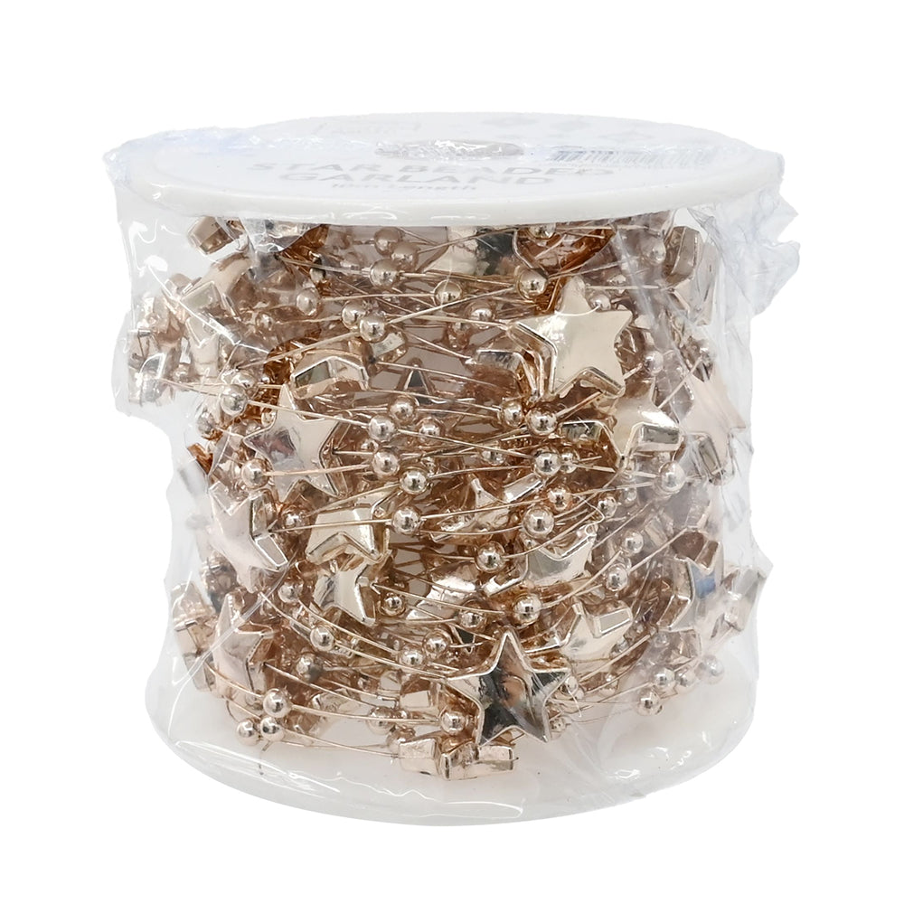 Star Bead Garland Mixed 10m | Assorted Colours, 1.3cm Stars, 3mm Beads