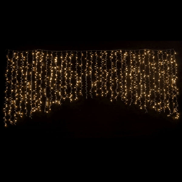 LED Cluster Tapered Curtain Lights | Warm White, 350 x 160cm, 1854 Twinkle