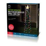 Festive Magic LED Spiral Christmas Tree Stake Light - 93cm, 70 Multicolour LEDs